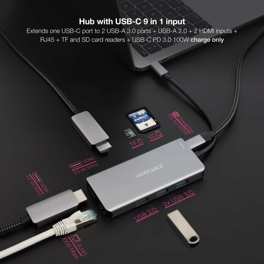 USB Hub NANOCABLE 10.16.1009 Gr (1 enheder) #6
