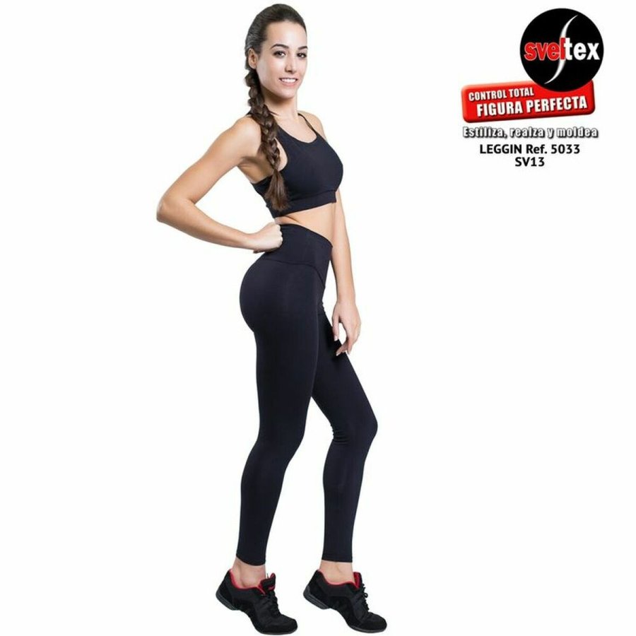 Sport leggins til kvinder Happy Dance Sort #1