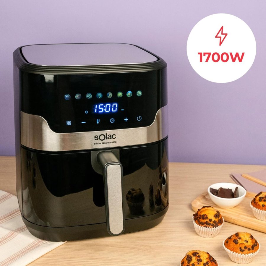 Varmluftsfrituregryde Solac Sort 1700 W 8 L #1