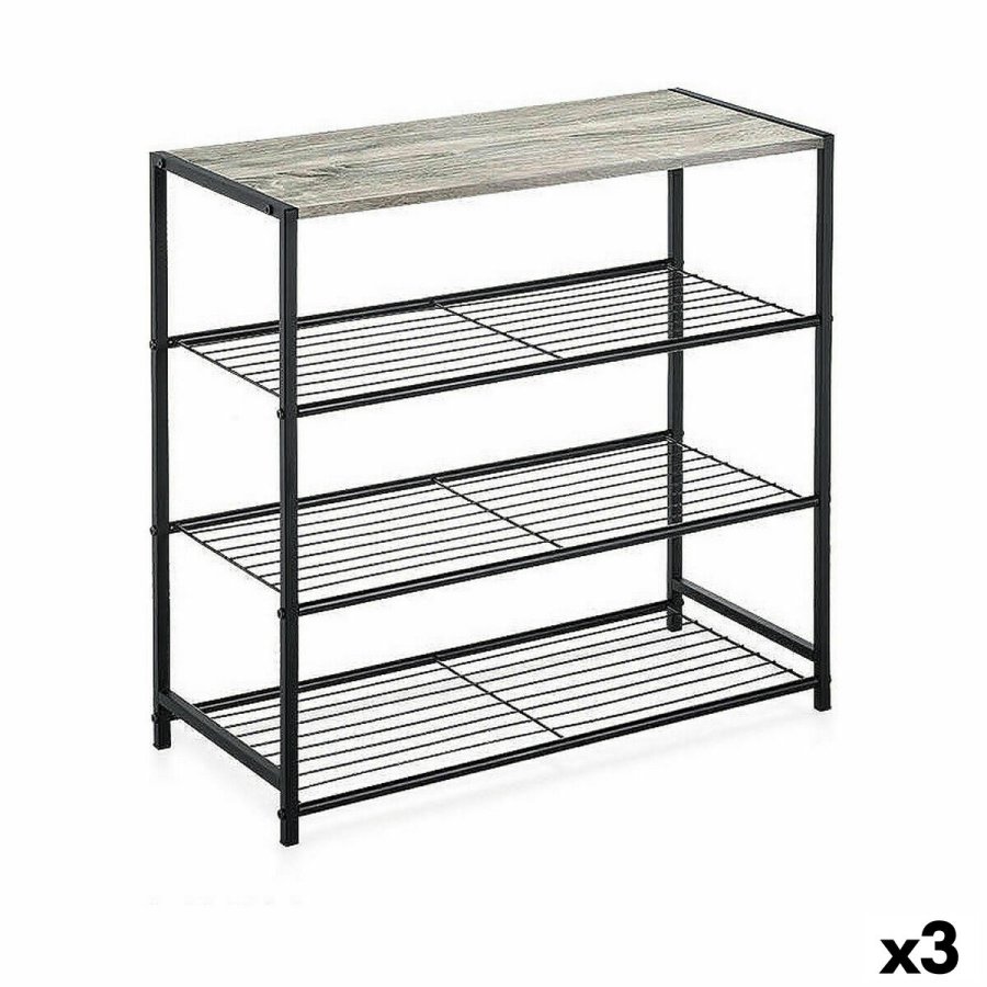 Hylder Confortime Sort Metal 60 x 30 x 63,5 cm (3 enheder) #1