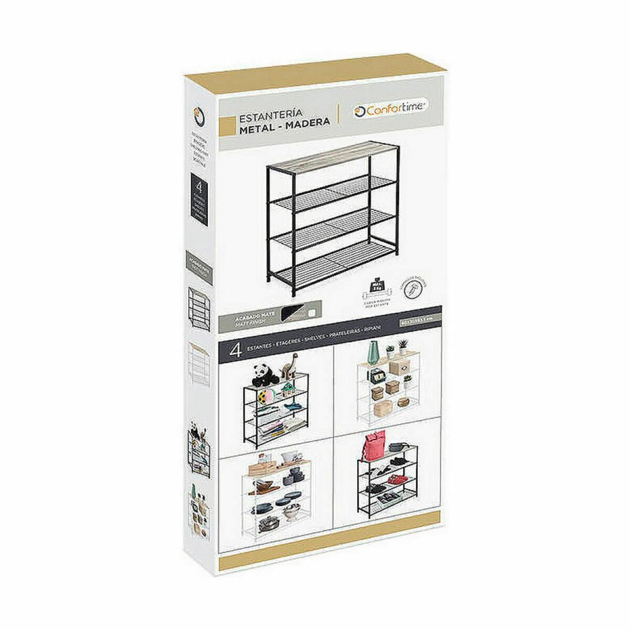 Hylder Confortime Sort Metal 60 x 30 x 63,5 cm (3 enheder) #3