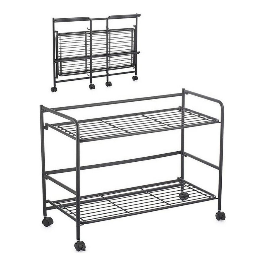 Hylder Confortime Sort Jern Foldbar Med hjul (67 x 30 x 44,8 cm) #1
