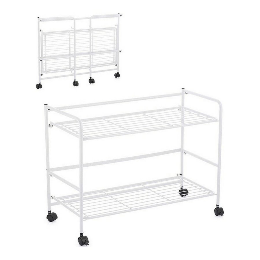 Hylder Confortime Hvid Jern Foldbar Med hjul (67 x 30 x 44,8 cm) #1