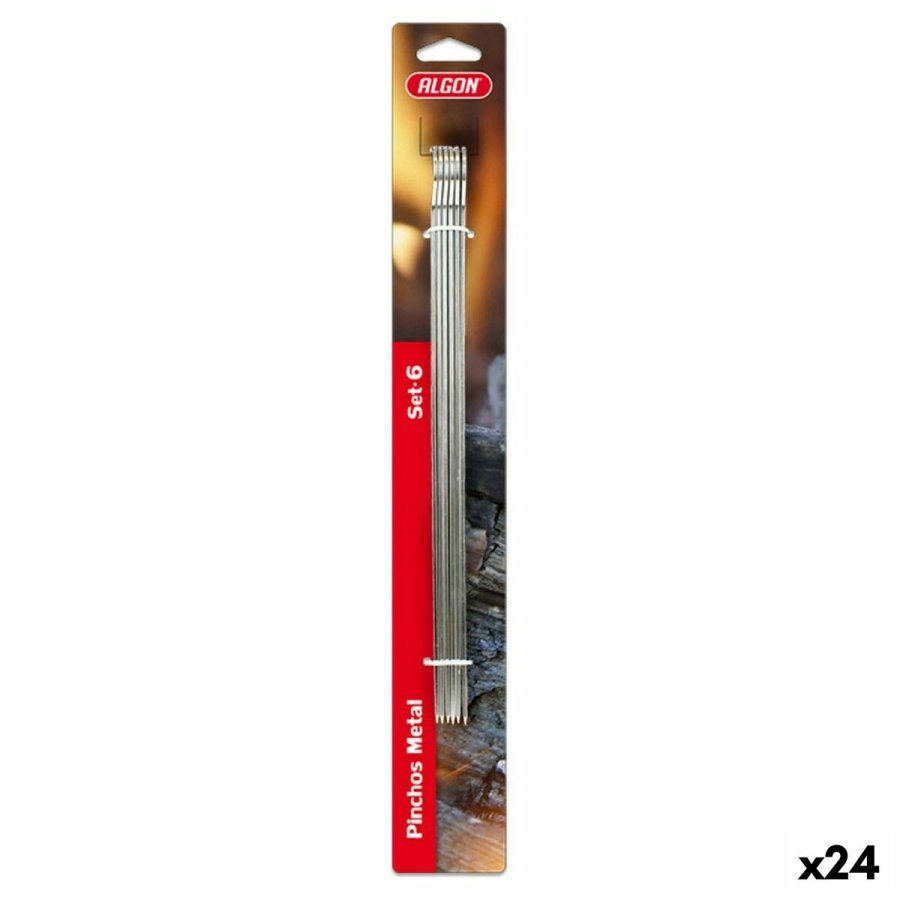 St med grillspyd Algon Metal 6 Dele (24 enheder) (35 x 2,5 mm) #1