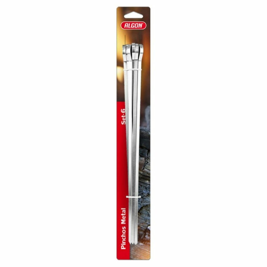 St med grillspyd Algon Metal 6 Dele (24 enheder) (33 cm x 6 mm) #13