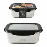 Hermetisk madkasse Quttin Rektangulr Rustfrit stl Slvfarvet Stl 1,8 L (12 enheder) #4