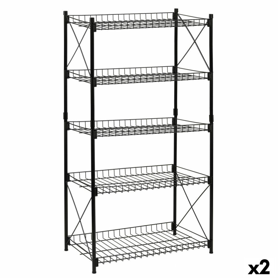 Hylder Confortime Metal Sort 52 x 34 x 110 cm (2 enheder) #1