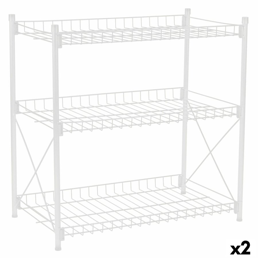 Hylder Confortime Metal Hvid 52 x 34 x 55 cm (2 enheder) #1