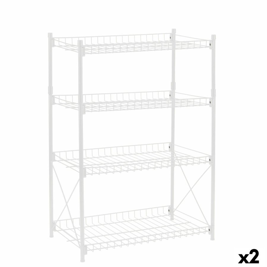 Hylder Confortime Metal Hvid 52 x 34 x 86 cm (2 enheder) #1