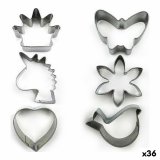 St med kagedser Former Rustfrit stl Slvfarvet 3 Dele (36 Enheder) (3 pcs) #1