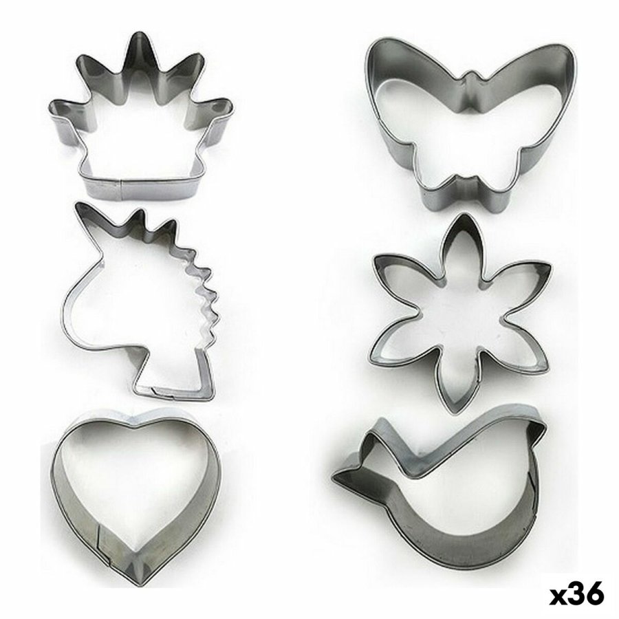 St med kagedser Former Rustfrit stl Slvfarvet 3 Dele (36 Enheder) (3 pcs) #1