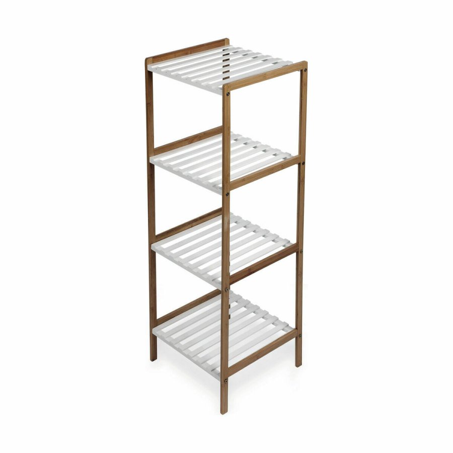 Hylder Confortime Hvid 4 Hylder Bambus 35 x 35 x 100 cm (2 enheder) #2