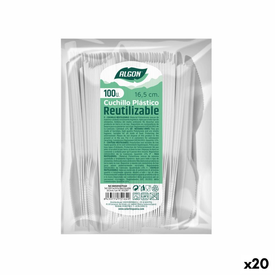 Knivst Algon Genanvendelig Hvid 20 enheder 16,5 cm #1