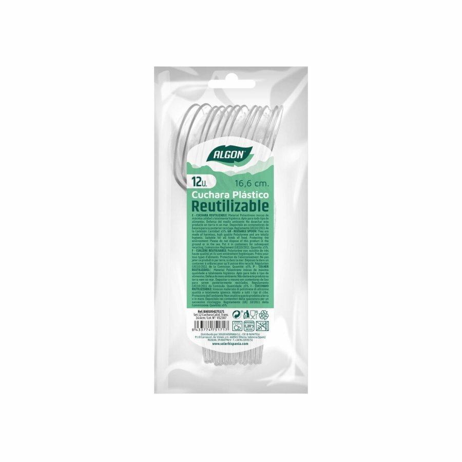 St med skeer Algon Genanvendelig Gennemsigtig 36 Enheder 16,6 cm #4