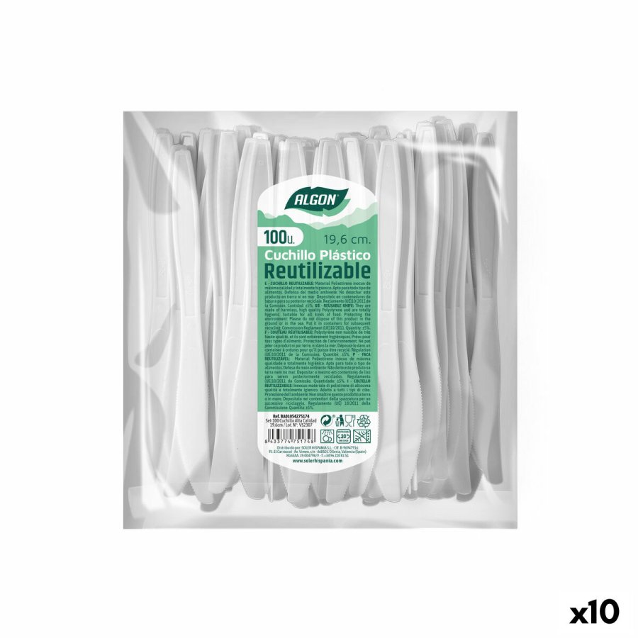 Knivst Algon Genanvendelig Hvid 10 enheder 19,6 cm #1