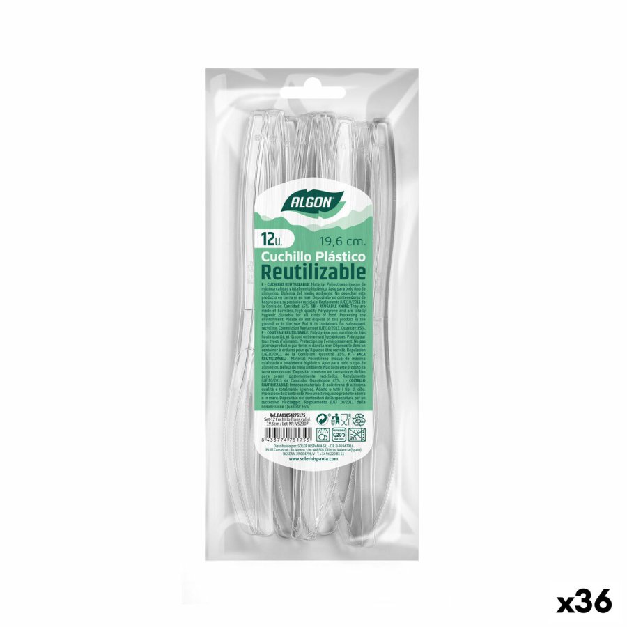 Knivst Algon Genanvendelig Hvid 36 Enheder 19,6 cm #1