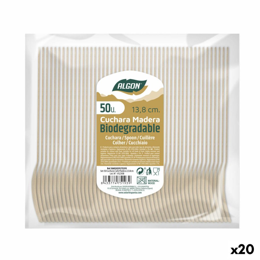 St med skeer Algon Dessert Tr 20 enheder 14 x 3 x 0,2 cm #1