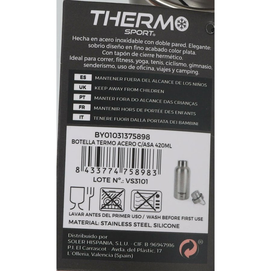 Termoflaske ThermoSport Stl 420 ml Med hndtag #7
