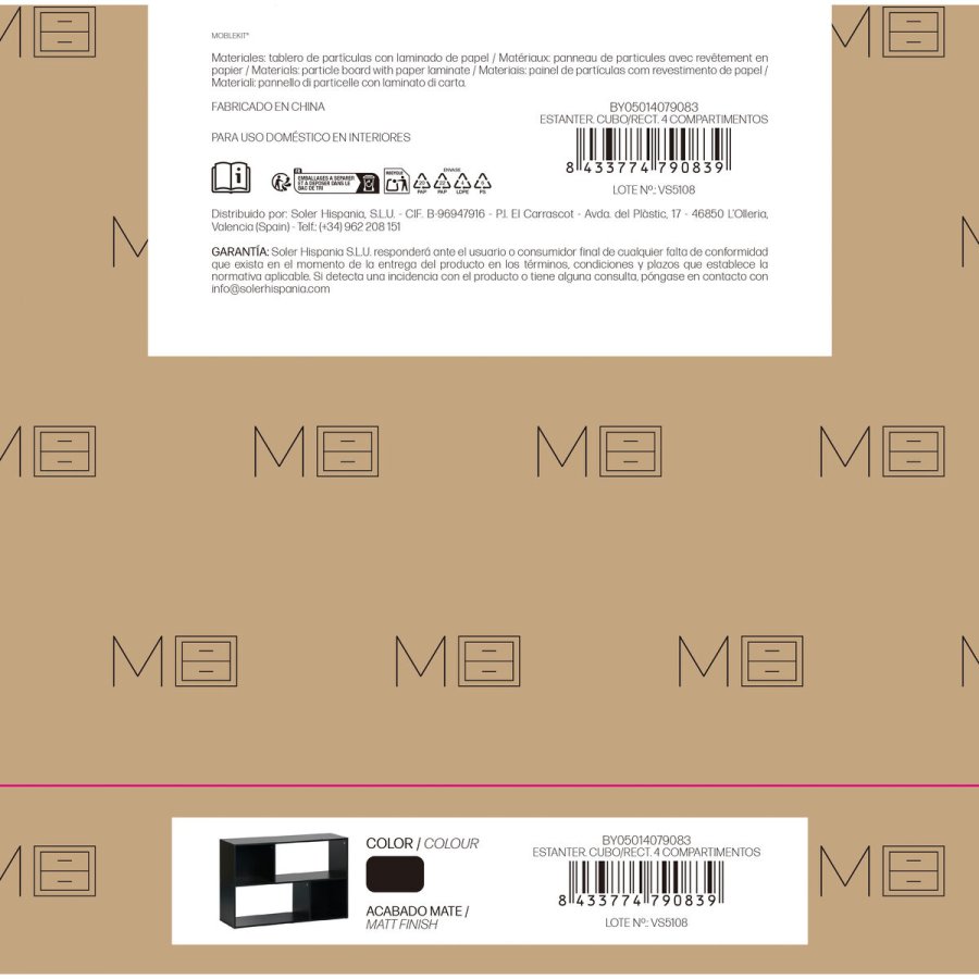 Hylder MobleKit Sort Tr� 85 x 30 x 59 cm #4