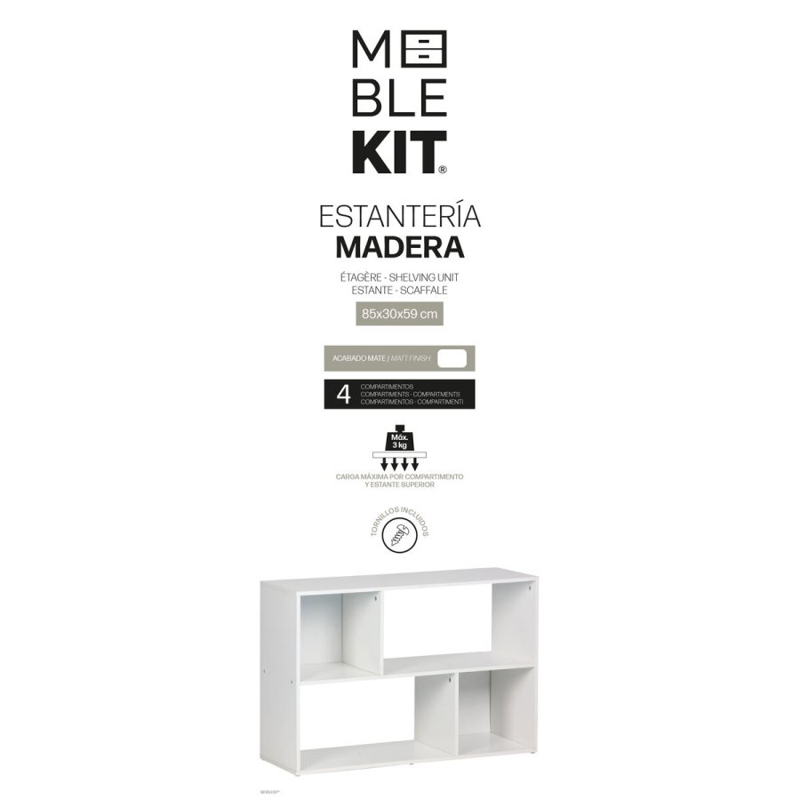 Hylder MobleKit Hvid Tr� 85 x 30 x 59 cm #3