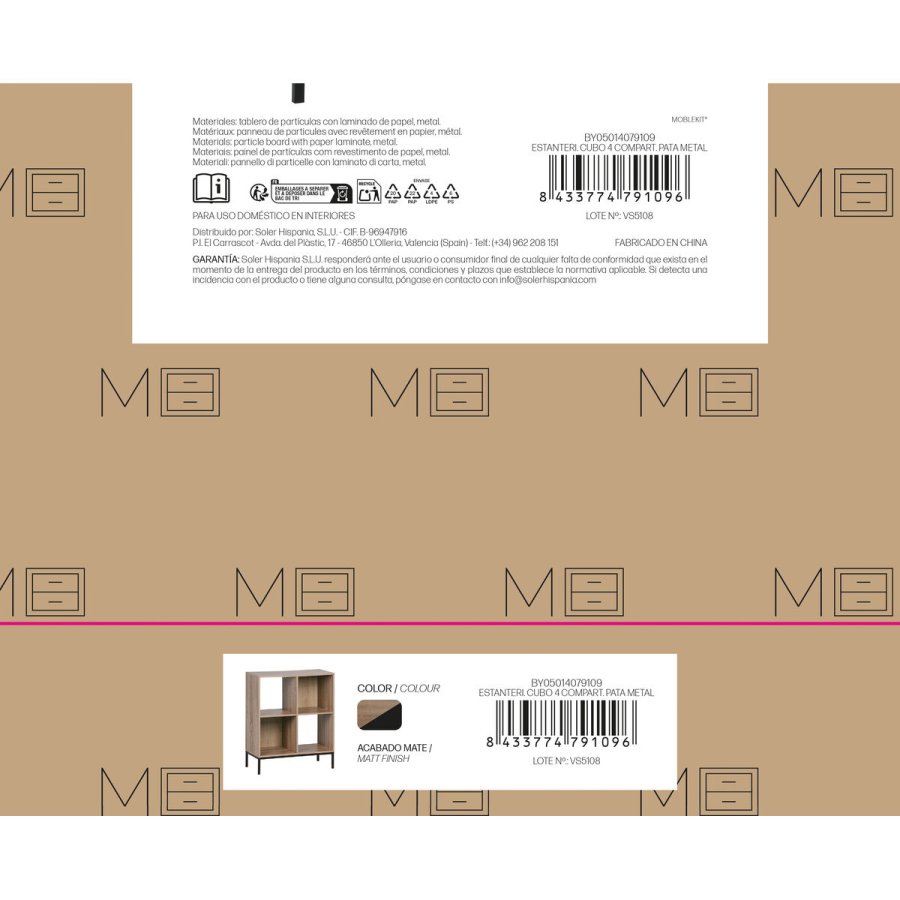 Hylder MobleKit Brun Sort Tr� Metal 60 x 29 x 72 cm #4