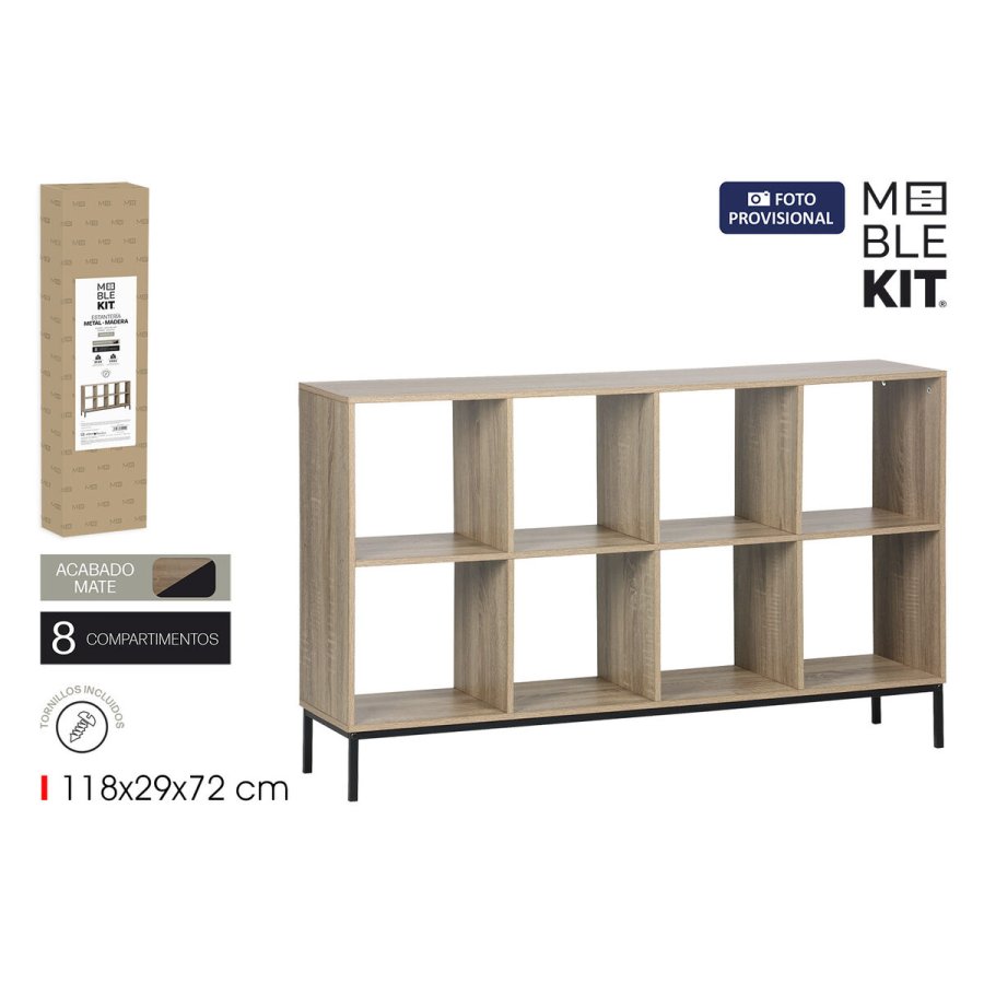 Hylder MobleKit Brun Sort Tr� Metal 118 x 29 x 72 cm #2