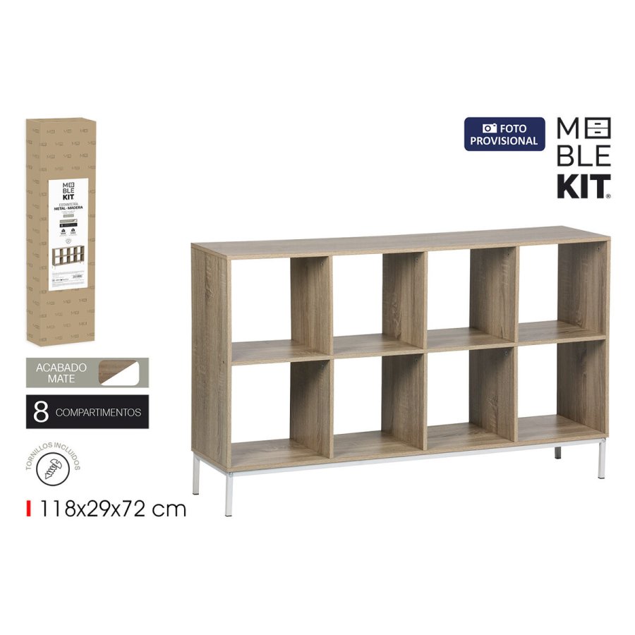 Hylder MobleKit Hvid Brun Tr� Metal 118 x 29 x 72 cm #2