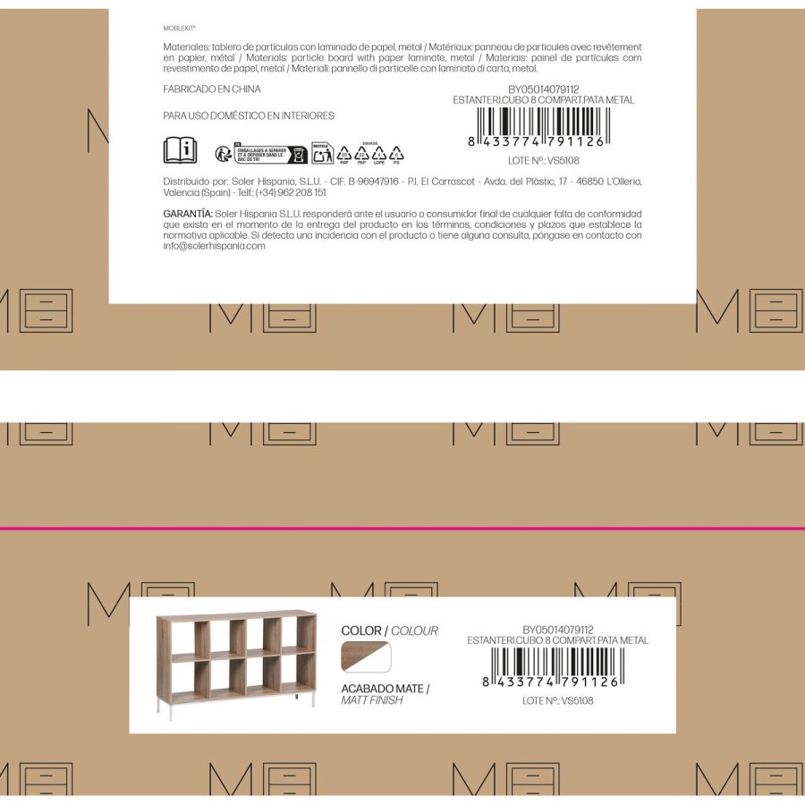 Hylder MobleKit Hvid Brun Tr� Metal 118 x 29 x 72 cm #4