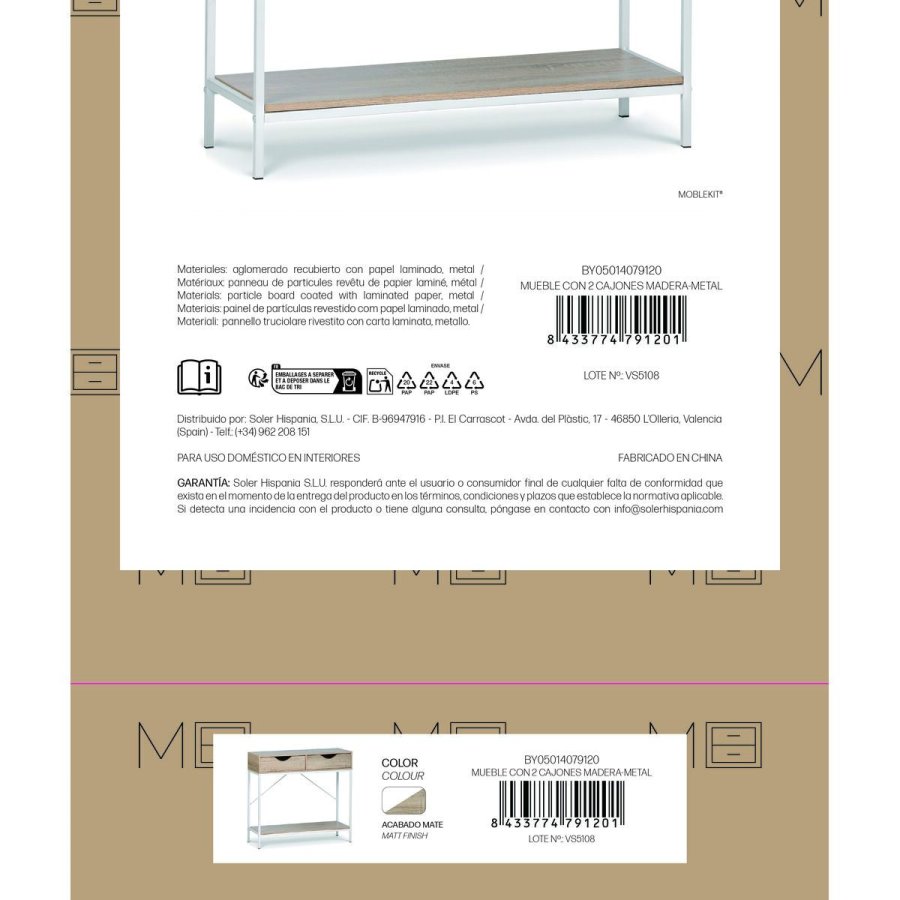 Supplerende m�bler MobleKit Hvid Brun 80 x 30 x 75 cm #7