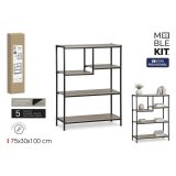 Hylder MobleKit Brun Sort Tr� Metal 75 x 30 x 100 cm #2