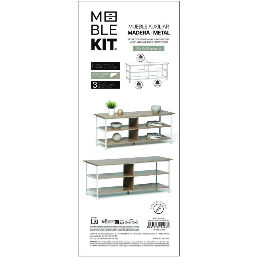 Supplerende m�bler MobleKit Hvid Brun 110 x 40 x 45 cm Tr� Metal #6