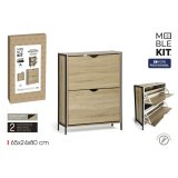 Skostativ MobleKit Brun Sort Tr� Metal 65 x 24 x 80 cm #2