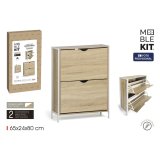 Skostativ MobleKit Hvid Brun Tr� Metal 65 x 24 x 80 cm #2