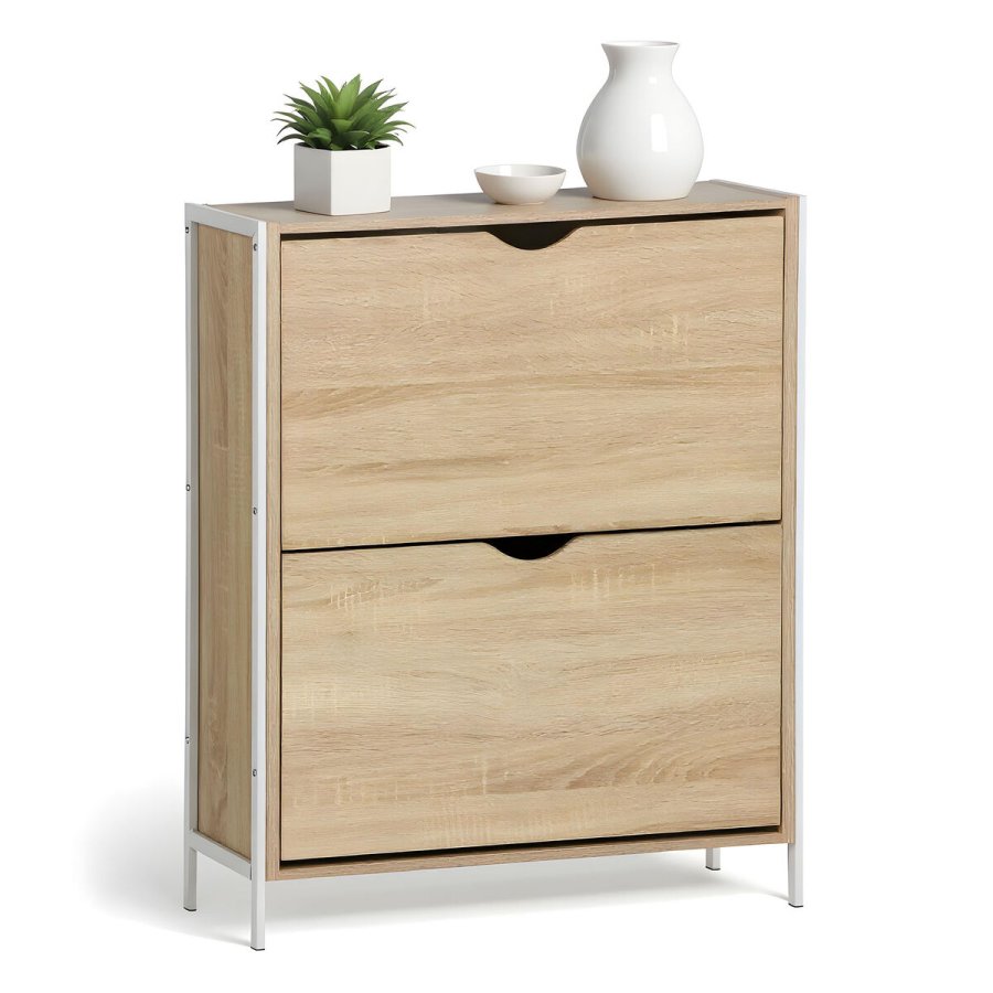 Skostativ MobleKit Hvid Brun Tr� Metal 65 x 24 x 80 cm #4