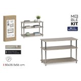 Hylder MobleKit Brun S�lvfarvet Tr� St�l 80 x 38,5 x 56 cm #4
