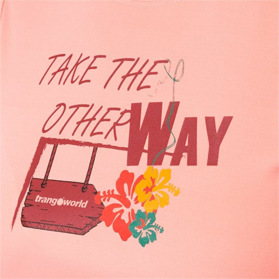 Kortrmet T-shirt til Kvinder Trangoworld Myra Pink #4