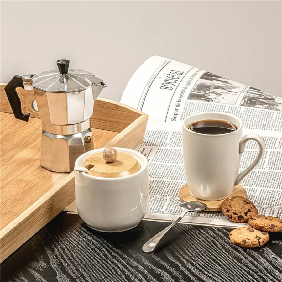 St med 6 kopper Caison Hvid Porceln 350 ml Mat overflade #2