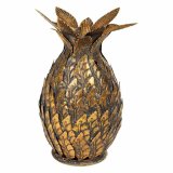 Lysestage Alexandra House Living Gylden Jern 15 x 26 x 15 cm Ananas #1