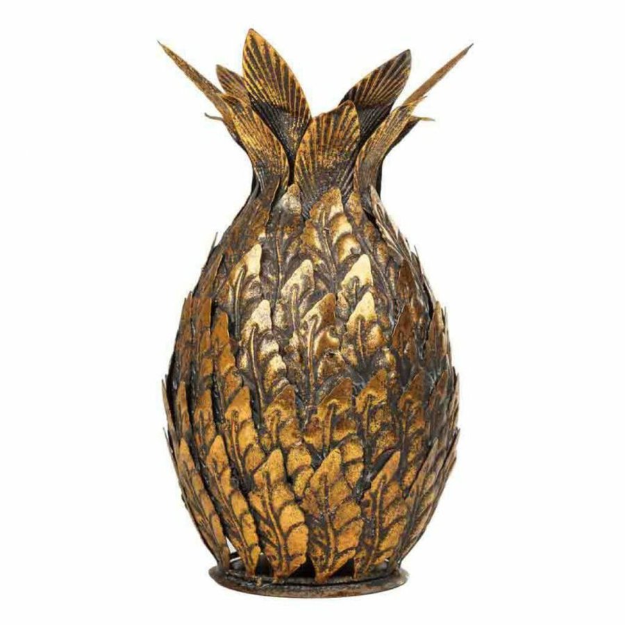 Lysestage Alexandra House Living Gylden Jern 15 x 26 x 15 cm Ananas #3