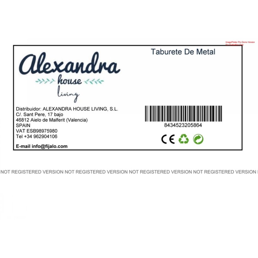 Taburet Alexandra House Living Jern 38 x 45 x 38 cm #6