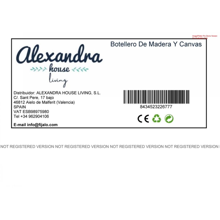 Flaskereol Alexandra House Living Hvid Lrred Tr MDF 60 x 55 x 100 cm #5