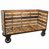 Bnk Alexandra House Living Brun Sort Jern Mangotr 61 x 92 x 160 cm Med hjul #1