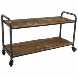 Hylder Alexandra House Living Brun Gr Tr Metal 34 x 58 x 98 cm Med hjul #1