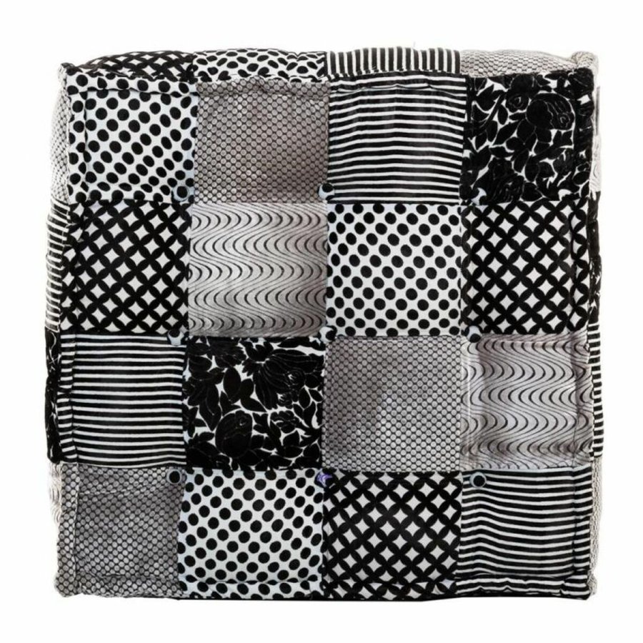 Pude Alexandra House Living Hvid Sort 80 x 20 x 80 cm #3