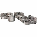 Pude Alexandra House Living Hvid Sort 80 x 20 x 80 cm #5