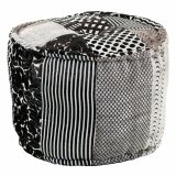 Puf Alexandra House Living Hvid Sort 50 x 40 x 50 cm #1