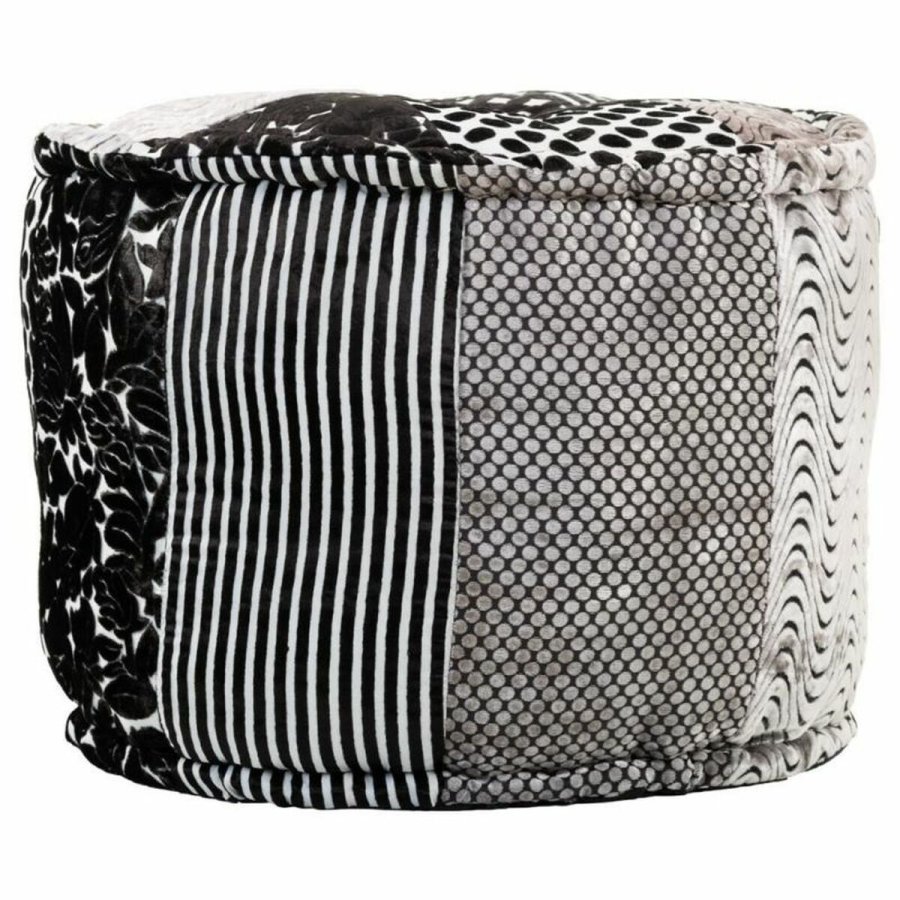 Puf Alexandra House Living Hvid Sort 50 x 40 x 50 cm #11