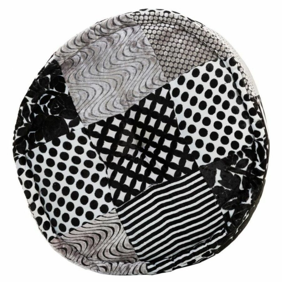 Puf Alexandra House Living Hvid Sort 50 x 40 x 50 cm #16