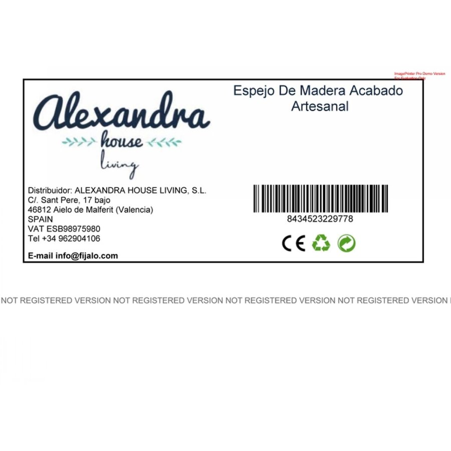 Vgspejl Alexandra House Living Gylden 2 x 51 x 40 cm Rektangulr #6