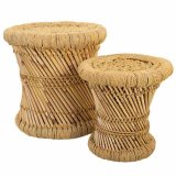 Taburet st Alexandra House Living Natur Bambus Tov 38 x 38 x 38 cm 2 Dele #1